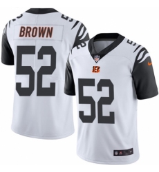 Men's Nike Cincinnati Bengals #52 Preston Brown Elite White Rush Vapor Untouchable NFL Jersey