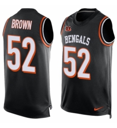 Men's Nike Cincinnati Bengals #52 Preston Brown Limited Black Player Name & Number Tank Top NFL Jersey