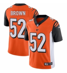 Men's Nike Cincinnati Bengals #52 Preston Brown Orange Alternate Vapor Untouchable Limited Player NFL Jersey