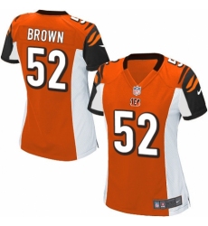 Women's Nike Cincinnati Bengals #52 Preston Brown Game Orange Alternate NFL Jersey