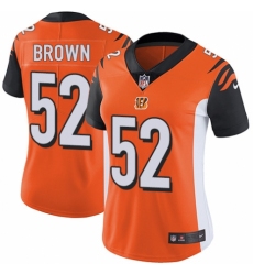 Women's Nike Cincinnati Bengals #52 Preston Brown Orange Alternate Vapor Untouchable Elite Player NFL Jersey