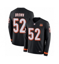 Youth Nike Cincinnati Bengals #52 Preston Brown Limited Black Therma Long Sleeve NFL Jersey