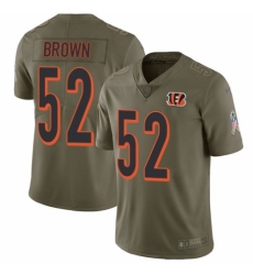 Youth Nike Cincinnati Bengals #52 Preston Brown Limited Olive 2017 Salute to Service NFL Jersey