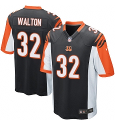 Men's Nike Cincinnati Bengals #32 Mark Walton Game Black Team Color NFL Jersey