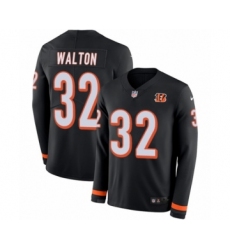 Men's Nike Cincinnati Bengals #32 Mark Walton Limited Black Therma Long Sleeve NFL Jersey