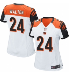 Women's Nike Cincinnati Bengals #24 Mark Walton Game White NFL Jersey