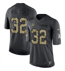 Youth Nike Cincinnati Bengals #32 Mark Walton Limited Black 2016 Salute to Service NFL Jersey