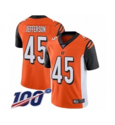 Men's Cincinnati Bengals #45 Malik Jefferson Orange Alternate Vapor Untouchable Limited Player 100th Season Football Jersey