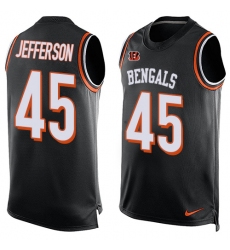 Men's Nike Cincinnati Bengals #45 Malik Jefferson Limited Black Player Name & Number Tank Top NFL Jersey