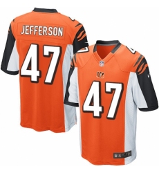 Men's Nike Cincinnati Bengals #47 Malik Jefferson Game Orange Alternate NFL Jersey