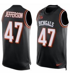 Men's Nike Cincinnati Bengals #47 Malik Jefferson Limited Black Player Name & Number Tank Top NFL Jersey
