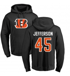 NFL Nike Cincinnati Bengals #45 Malik Jefferson Black Name & Number LogoPullover Hoodie