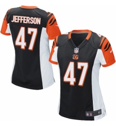 Women's Nike Cincinnati Bengals #47 Malik Jefferson Game Black Team Color NFL Jersey