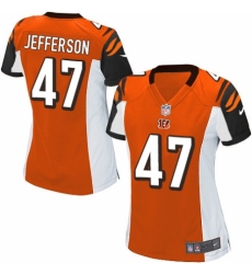 Women's Nike Cincinnati Bengals #47 Malik Jefferson Game Orange Alternate NFL Jersey