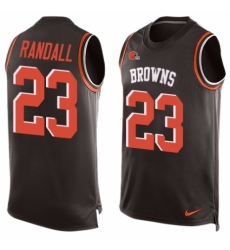 Men's Nike Cleveland Browns #23 Damarious Randall Limited Brown Player Name & Number Tank Top NFL Jersey