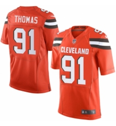 Men's Nike Cleveland Browns #91 Chad Thomas Elite Orange Alternate NFL Jersey