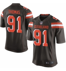 Men's Nike Cleveland Browns #91 Chad Thomas Game Brown Team Color NFL Jersey