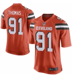 Men's Nike Cleveland Browns #91 Chad Thomas Game Orange Alternate NFL Jersey