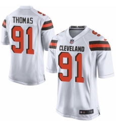 Men's Nike Cleveland Browns #91 Chad Thomas Game White NFL Jersey