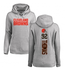 NFL Women's Nike Cleveland Browns #92 Chad Thomas Ash Backer Pullover Hoodie