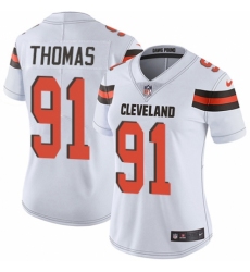 Women's Nike Cleveland Browns #91 Chad Thomas White Vapor Untouchable Elite Player NFL Jersey