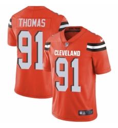Youth Nike Cleveland Browns #91 Chad Thomas Orange Alternate Vapor Untouchable Elite Player NFL Jersey