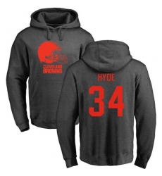 NFL Nike Cleveland Browns #34 Carlos Hyde Ash One Color Pullover Hoodie