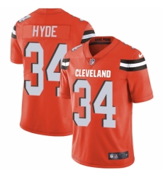 Youth Nike Cleveland Browns #34 Carlos Hyde Orange Alternate Vapor Untouchable Limited Player NFL Jersey