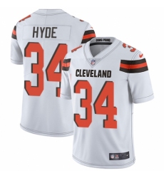 Youth Nike Cleveland Browns #34 Carlos Hyde White Vapor Untouchable Elite Player NFL Jersey