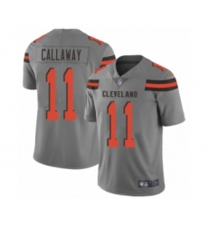 Men's Cleveland Browns #11 Antonio Callaway Limited Gray Inverted Legend Football Jersey