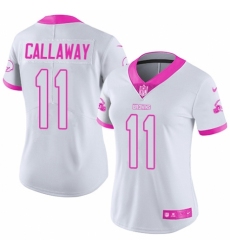 Women's Nike Cleveland Browns #11 Antonio Callaway Limited White/Pink Rush Fashion NFL Jersey