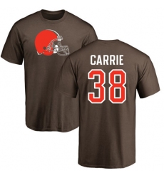 NFL Nike Cleveland Browns #38 T. J. Carrie Brown Name & Number Logo T-Shirt