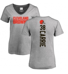 NFL Women's Nike Cleveland Browns #38 T. J. Carrie Ash Backer V-Neck T-Shirt