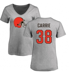 NFL Women's Nike Cleveland Browns #38 T. J. Carrie Ash Name & Number Logo T-Shirt