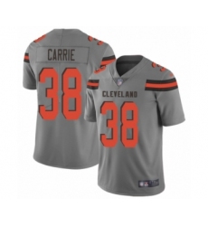 Youth Cleveland Browns #38 T. J. Carrie Limited Gray Inverted Legend Football Jersey