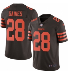 Men's Nike Cleveland Browns #28 E.J. Gaines Elite Brown Rush Vapor Untouchable NFL Jersey