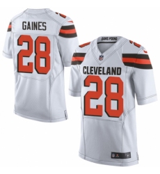 Men's Nike Cleveland Browns #28 E.J. Gaines Elite White NFL Jersey