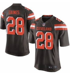 Men's Nike Cleveland Browns #28 E.J. Gaines Game Brown Team Color NFL Jersey