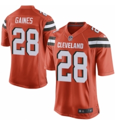 Men's Nike Cleveland Browns #28 E.J. Gaines Game Orange Alternate NFL Jersey