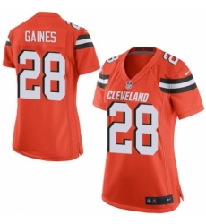 Women's Nike Cleveland Browns #28 E.J. Gaines Game Orange Alternate NFL Jersey
