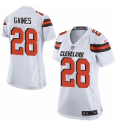 Women's Nike Cleveland Browns #28 E.J. Gaines Game White NFL Jersey
