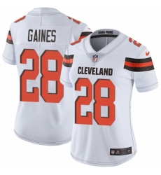 Women's Nike Cleveland Browns #28 E.J. Gaines White Vapor Untouchable Elite Player NFL Jersey