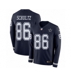 Men's Nike Dallas Cowboys #86 Dalton Schultz Limited Navy Blue Therma Long Sleeve NFL Jersey