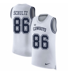 Men's Nike Dallas Cowboys #86 Dalton Schultz White Rush Player Name & Number Tank Top NFL Jersey
