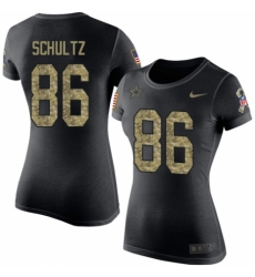 NFL Women's Nike Dallas Cowboys #86 Dalton Schultz Black Camo Salute to Service T-Shirt