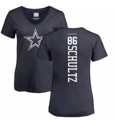 NFL Women's Nike Dallas Cowboys #86 Dalton Schultz Navy Blue Backer T-Shirt