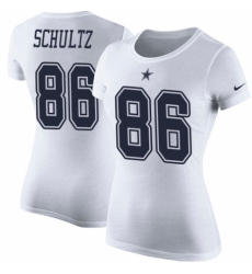 NFL Women's Nike Dallas Cowboys #86 Dalton Schultz White Rush Pride Name & Number T-Shirt