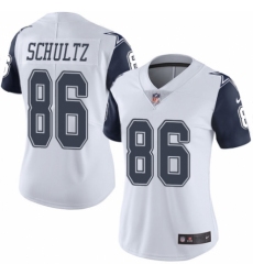 Women's Nike Dallas Cowboys #86 Dalton Schultz Limited White Rush Vapor Untouchable NFL Jersey