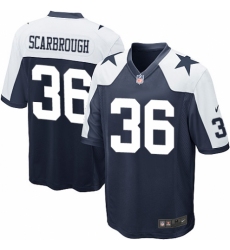 Men's Nike Dallas Cowboys #36 Bo Scarbrough Game Navy Blue Throwback Alternate NFL Jersey