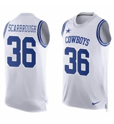 Men's Nike Dallas Cowboys #36 Bo Scarbrough Limited White Player Name & Number Tank Top NFL Jersey